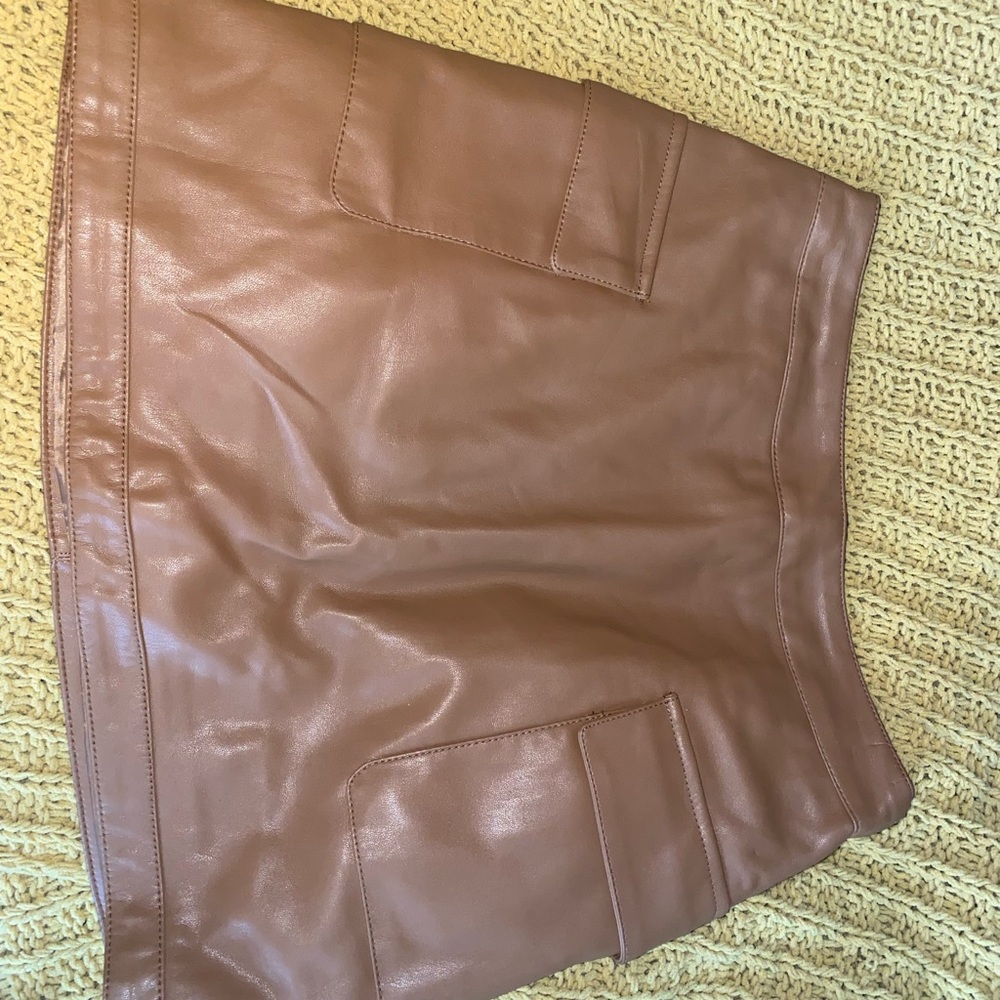 Brown faux leather skirt size small